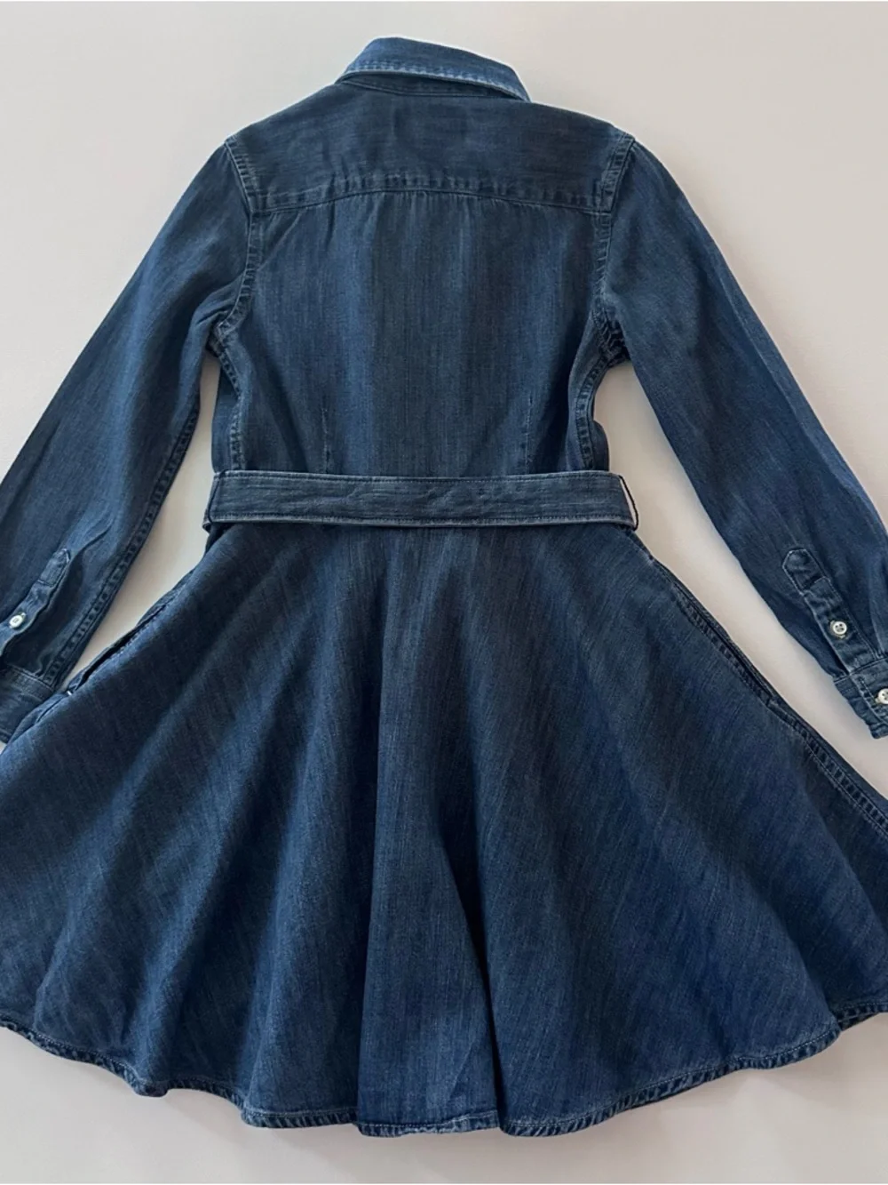 Ralph Lauren Girls 6 Denim Shirt Dress Belted